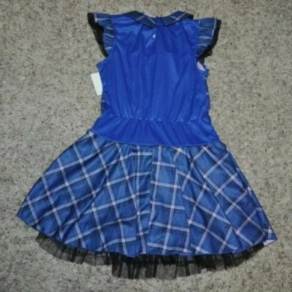 School Girl Ghoul Halloween Costume Blue Dress 4 pc Teen Girls Juniors 14+